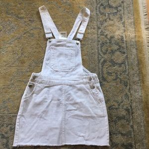 White Overalls Denim Dress